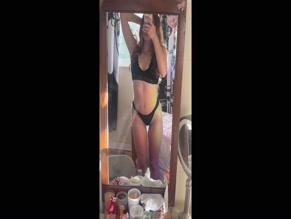 msbella1111: Female model in black bra and thong underwear.