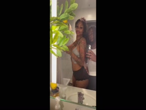 slydiggler sexy big boobs and shorts in bathroom selfie