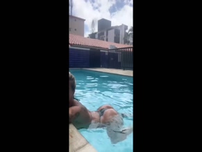 Gabi Macedo Poolside Bikini Ass Display