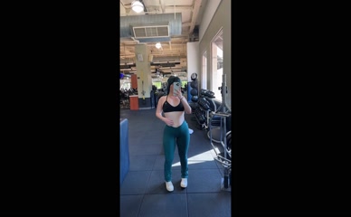 estellablu sexy black sports bra mirror selfie