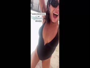 Jenna Dewan Tatum Black Swimsuit Cleavage.