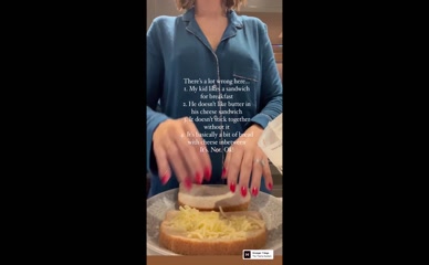 Frankie Bridge cheese sandwich fail.