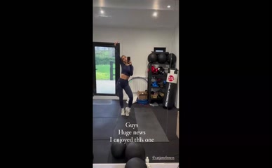 Frankie Bridge Gym Selfie Midriff.