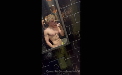 Shirtless sunshynefree bathroom selfie