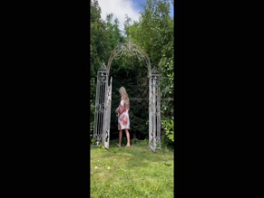 laceylovewood strips bare behind garden gate
