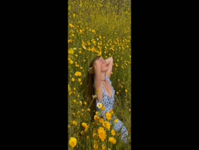 ghannelius floral dress field upskirt