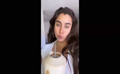Lauren Jauregui Coconut Drink Cleavage