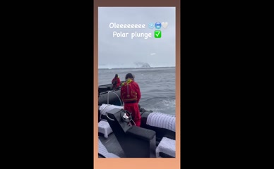 Caroline Garcia Polar Plunge Bikini Jump