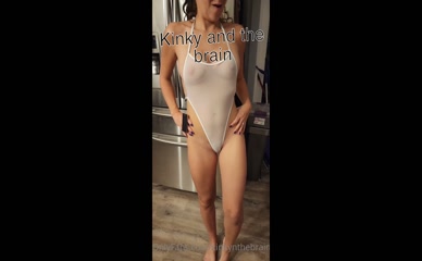 Kinkynthebrain Sheer Thong Bodysuit Ass Display