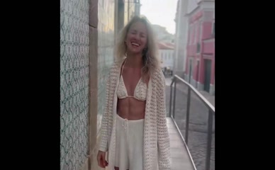 Shantel VanSanten bikini top street flash