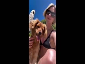 Julianne Hough bikini dog selfie.
