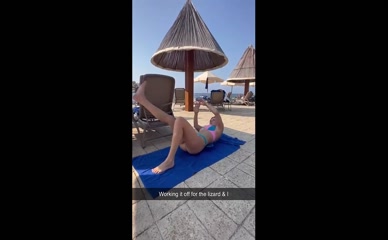 Bella Thorne Bikini Leg Raises.