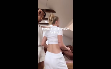 Zara Larsson twerks in crop top.