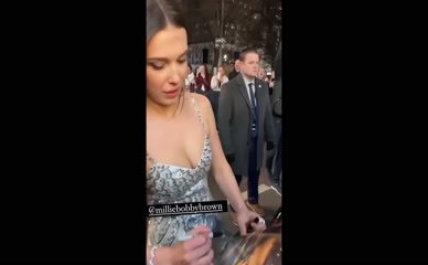 Millie Bobby Brown cleavage dress