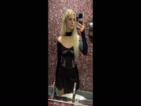 evaelfiefree bathroom selfie sheer top