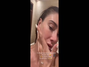 Seyma Subasi face serum application close-up