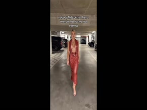 Tallia Storm's Bare Tits in Red Dress