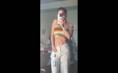 Bella Thorne topless mirror selfie