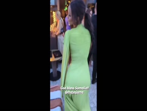 Maya Jama ass in green dress