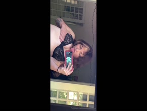 pussinplatforms licking her boobs in sexy bra