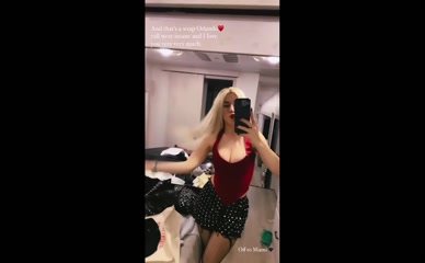 Ava Max cleavage mirror selfie