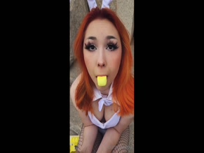 Bunnnysenpai deepthroats Peep marshmallow.