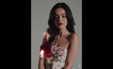 Rachel Zegler floral dress cleavage