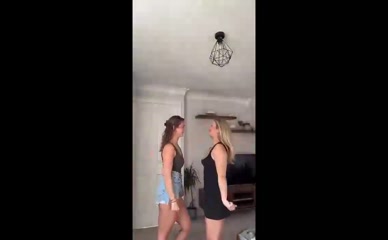 Daisy Campbell and friend dancing clothed