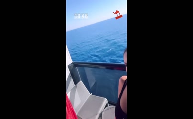 Una Healy yacht cleavage tease.