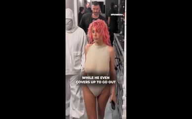 Bianca Censori Nipple Slip Bodysuit