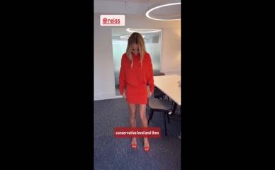 Amanda Holden's Orange Dress and Legs