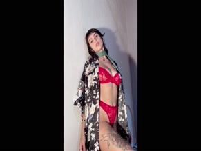 Chloe Magma Red Lingerie Kimono Tease