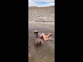 Margopov's Bare Ass and Dog in River