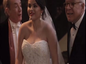 Selena Gomez cleavage wedding dress