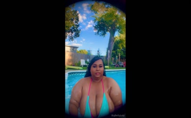 bigbellyjudy Poolside Boob Show In Bikini