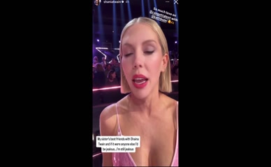 Katherine Ryan's cleavage on display.