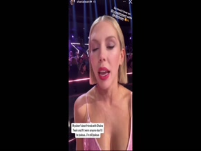 Katherine Ryan's cleavage on display.