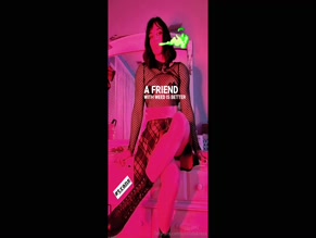 Sybillabakzaza Transgender Nude Fishnet Top and Plaid Skirt Smoking Weed