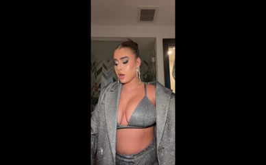 Kalani Hilliker's Busty Silver Outfit Reveal