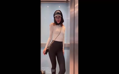 Myleene Klass elevator dance, sheer top, nipple slip.