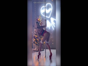 Sarah Jayne Pole Dance Christmas Thong and High Heels