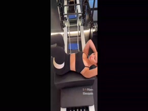 Fiona Barron Pilates Ab Workout Cleavage View