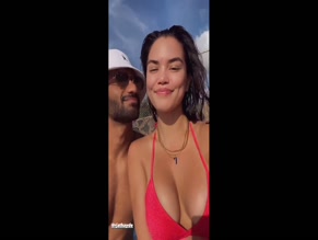 Paris Berelc cleavage bikini kiss