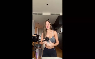 Ivana Baquero topless protein shake.