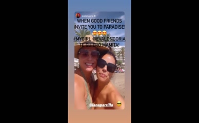 Lana Parilla topless beach selfie.