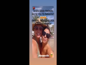 Lana Parilla topless beach selfie.