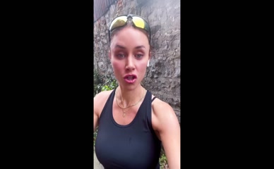 Una Healy's Nipples Visible Through Tank Top