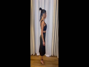 Nicole Scherzinger bra top skirt body check