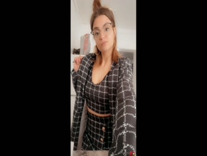 Lexybebe5 in plaid outfit blows kiss
