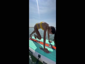 sexyadhd: Bikini stretch on paddleboard